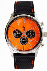 Orange and Black Chronograph The Beyond Boring Watch Company
