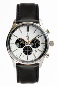 White and Black Chronograph The Beyond Boring Watch Company