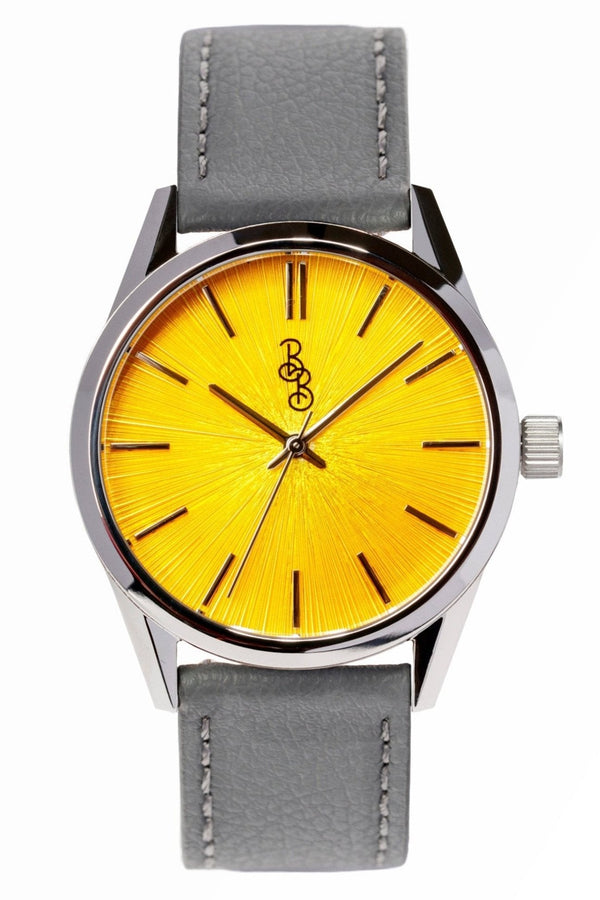 Yellow Sunburst Watch The Beyond Boring Watch Company
