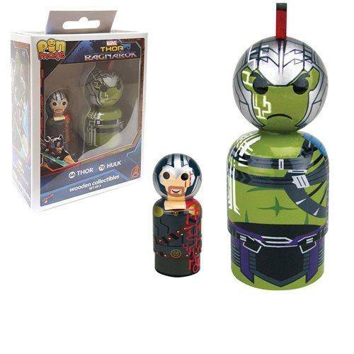 ToyShnip Thor: Ragnarok Thor and Hulk Pin Mate Wooden Figure Set of 2