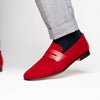 Zelli Italia 16-672-RED Tippa Suede & Calfskin Penny Loafers Red