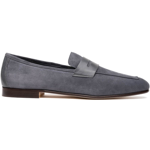 Zelli Italia 16-672-GRY Tippa Suede & Calfskin Penny Loafers Grey