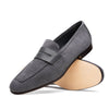 Zelli Italia 16-672-GRY Tippa Suede & Calfskin Penny Loafers Grey