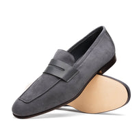 Zelli Italia 16-672-GRY Tippa Suede & Calfskin Penny Loafers Grey