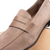 Zelli Italia 16-672-TPE Tippa Suede & Calfskin Penny Loafers Taupe