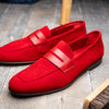 Zelli Italia 16-672-RED Tippa Suede & Calfskin Penny Loafers Red