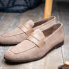 Zelli Italia 16-672-TPE Tippa Suede & Calfskin Penny Loafers Taupe