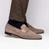 Zelli Italia 16-672-TPE Tippa Suede & Calfskin Penny Loafers Taupe