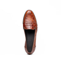 11-119-CGN TUSCANY Crocodile Penny Loafer, Cognac Zelli Italia