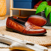 11-119-CGN TUSCANY Crocodile Penny Loafer, Cognac Zelli Italia