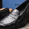 11-119-BKM (BLK) TUSCANY Crocodile Penny Loafer, Black Zelli Italia