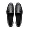 11-119-BKM (BLK) TUSCANY Crocodile Penny Loafer, Black Zelli Italia