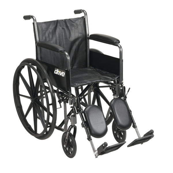 Silver Sport 2 Wheelchair, Detachable Full Arms, Elevating Leg Rests, 18" Seat RIO Medical Supplies