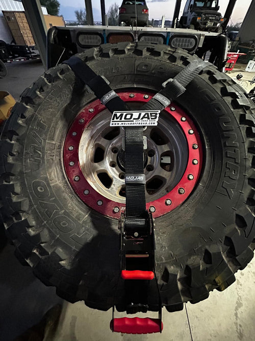 2" x 10' Ratchet Tie-Down (Closed hook) and 2'' x 39'' Axle Tie-Down Set (Pack of 4) (Lifetime Warranty) MOJAB OFFROAD