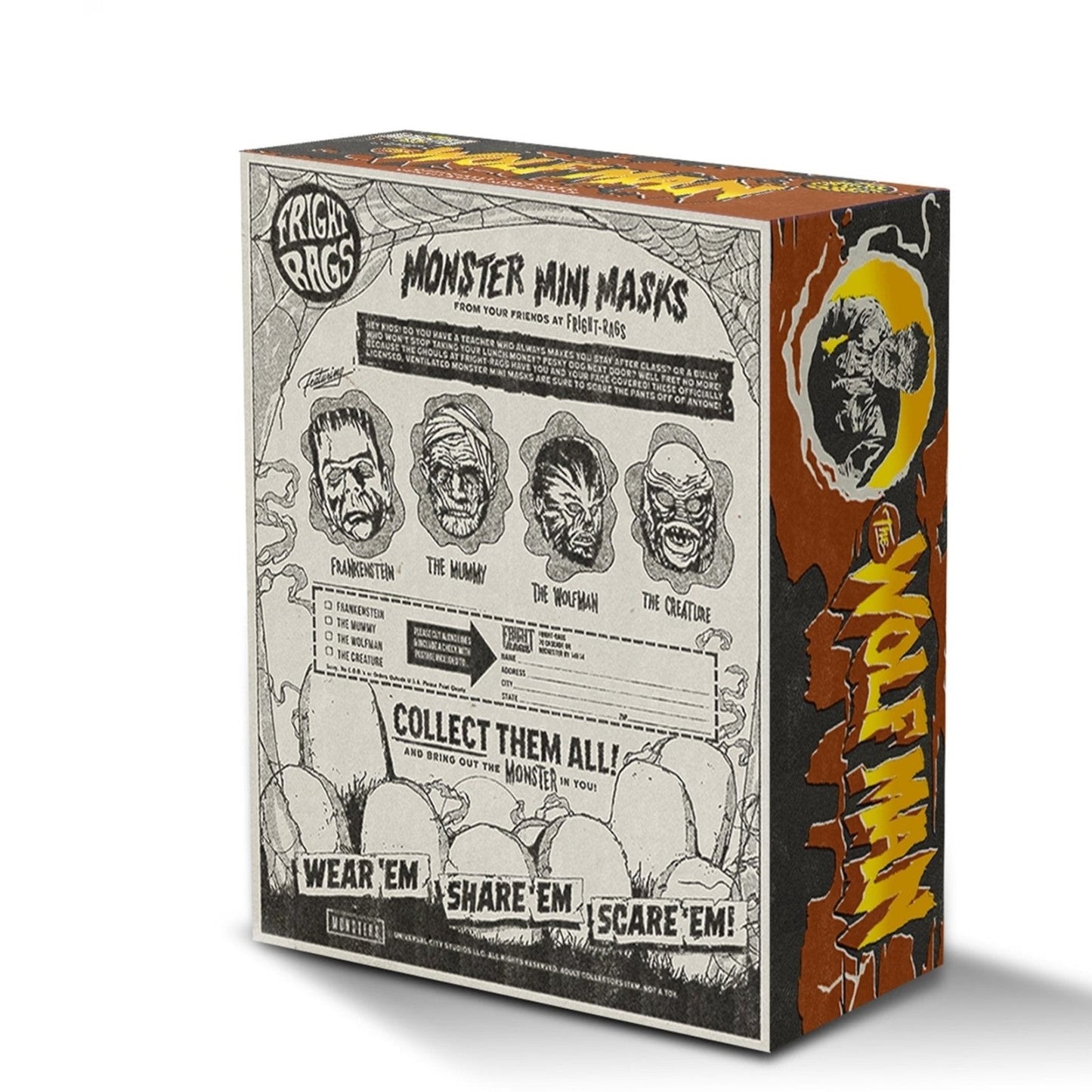 ToyShnip Universal Monsters B&W Or Color PX Mini Mask - Select Figure(s)