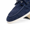 Zelli Italia 16-675-NVY VENICE Italian Sueded Goatskin Boat Shoes, Navy