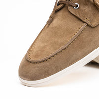Zelli Italia 16-675-TPE VENICE Italian Sueded Goatskin Boat Shoes, Taupe