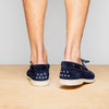 Zelli Italia 16-675-NVY VENICE Italian Sueded Goatskin Boat Shoes, Navy
