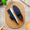 Zelli Italia 16-675-NVY VENICE Italian Sueded Goatskin Boat Shoes, Navy