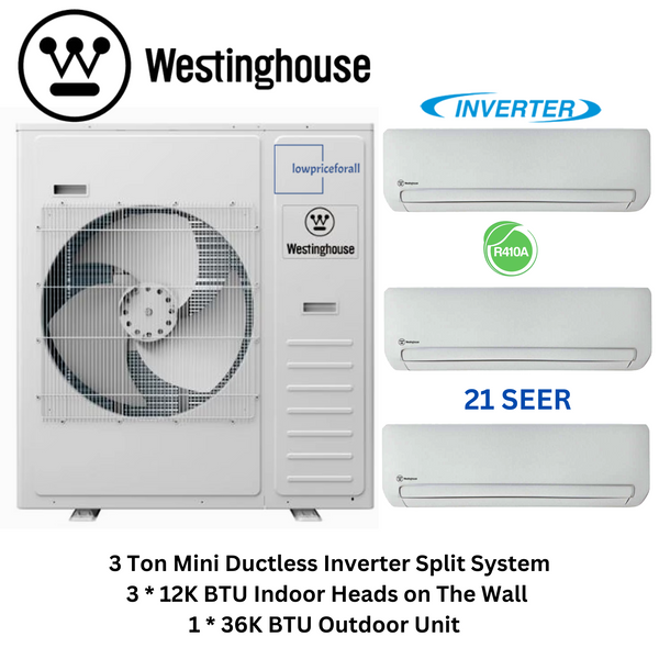 Low Price for All Westinghouse WHP36M4A21S Mini Split Inverter Air Conditioner System