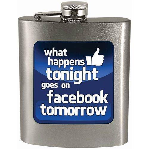 What happens tonight goes on facebook tomorrow 7oz. Hip Flask ToyShnip