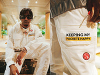 Happy Pockets Windbreaker Zip-Up Jacket (White) Fly Supply Co
