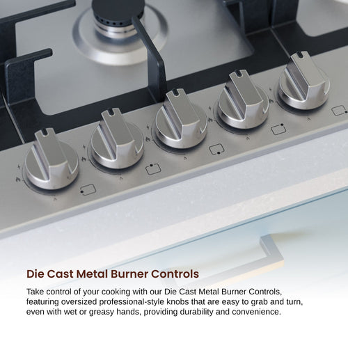 Rangaire 30" Gas Cooktop 5 Burners Stainless Steel RCG301S Rangaire Appliances