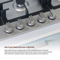 Rangaire 34" Gas Cooktop 5 Burners Stainless Steel RCG341S Rangaire Appliances