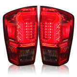 Winjet 2016-23 Toyota Tacoma LED Tail light - Red/Clear