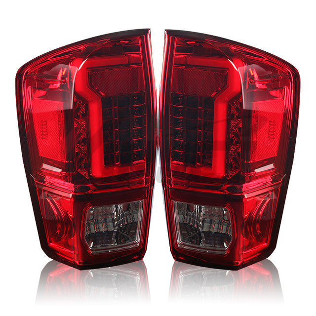 Winjet 2016-23 Toyota Tacoma LED Tail light - Red/Clear