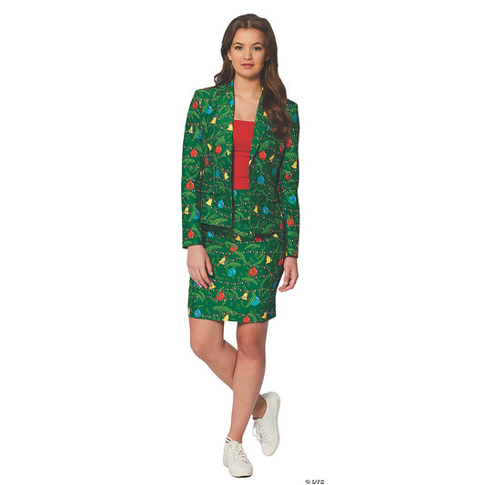 Women's Green Christmas Tree Suit - Large