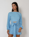 Belle Blouse - Blue Linen Baliawear