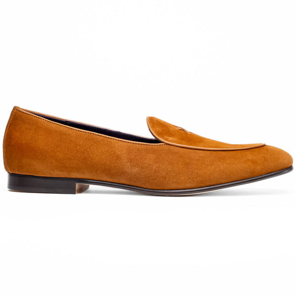 Zelli Italia 16-681-CGN X Italian Sueded Goatskin Loafer, Cognac