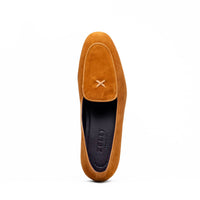 Zelli Italia 16-681-CGN X Italian Sueded Goatskin Loafer, Cognac