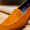 Zelli Italia 16-681-CGN X Italian Sueded Goatskin Loafer, Cognac
