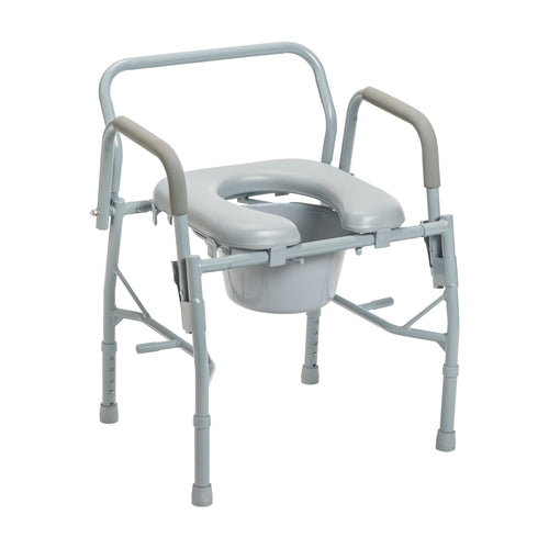 Steel Drop Arm Bedside Commode with Padded Seat and Arms RIO Medical Supplies