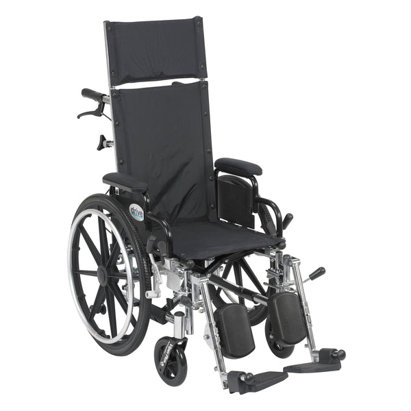 Viper Plus Light Weight Reclining Wheelchair with Elevating Leg Rests and Flip Back Detachable Arms, 14" Seat RIO Medical Supplies