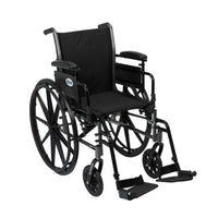 Cruiser III Light Weight Wheelchair with Flip Back Removable Arms, Adjustable Height Desk Arms, Swing away Footrests, 16" RIO Medical Supplies