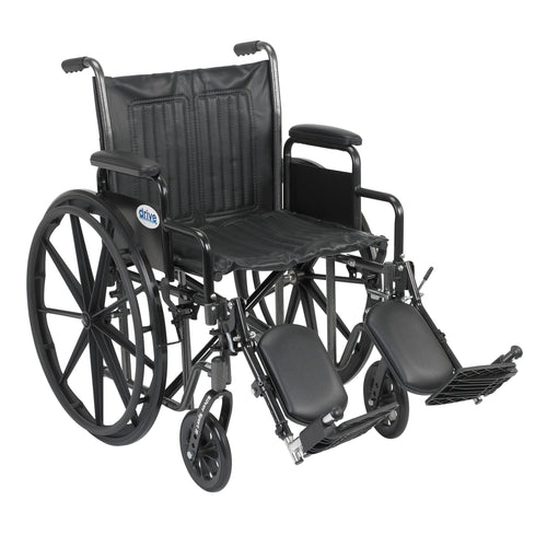 Silver Sport 2 Wheelchair, Detachable Desk Arms, Elevating Leg Rests, 20" Seat RIO Medical Supplies