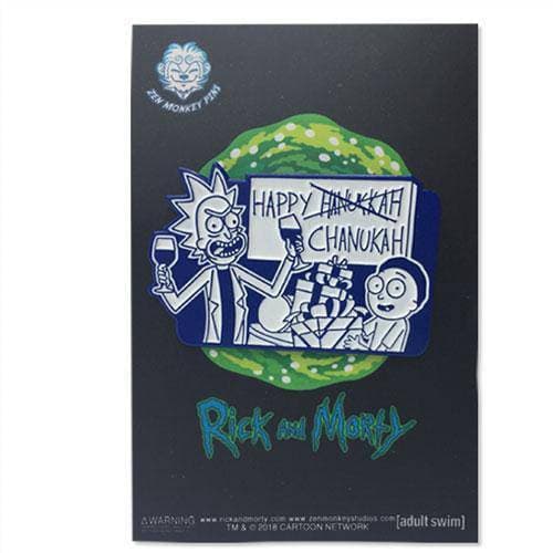 Zen Monkey: Happy Hanu--Chanukah, Rick! - Rick and Morty Enamel Pin ToyShnip