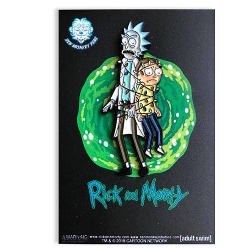 Zen Monkey: Rick and Morty Tangled in Lights - Rick and Morty Enamel Pin ToyShnip