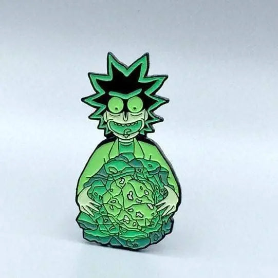 Zen Monkey: Rick's Isotope - Glow In The Dark - Rick and Morty Enamel Pin ToyShnip
